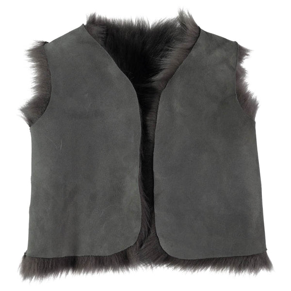 belle enfant shearling gilet grey – kodomo