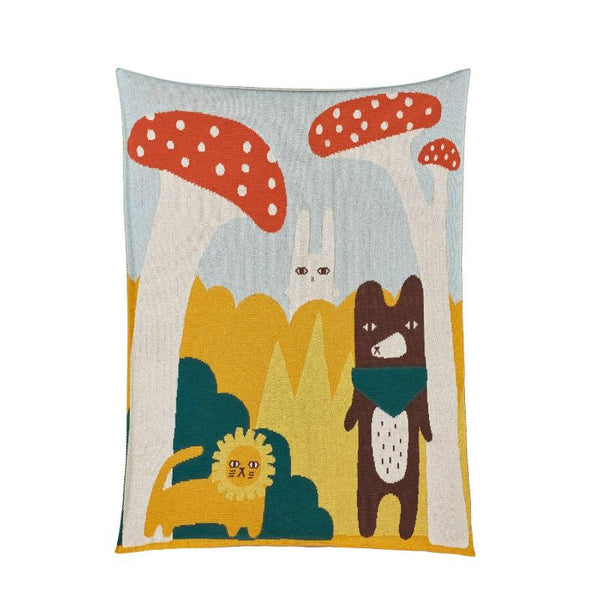 donna wilson trees & creatures cotton mini blanket