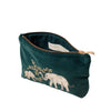 elephant herd mini pouch emerald/velvet