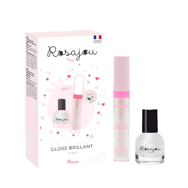 rosajou vegan polish & gloss set pearl