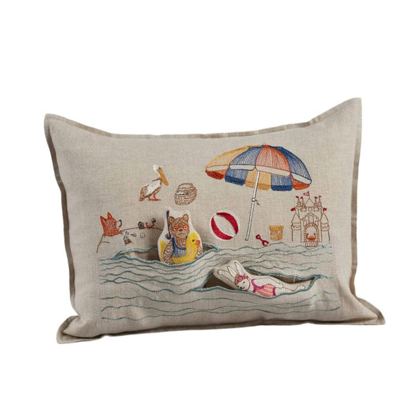 coral & tusk day at the beach pocket pillow