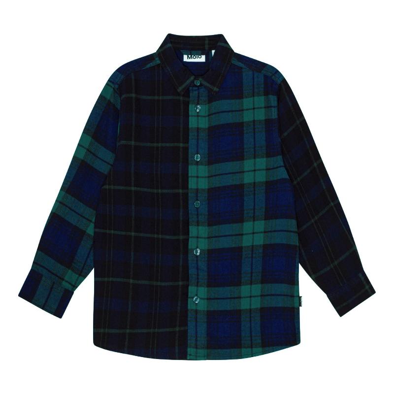 molo remon collared shirt dark pine