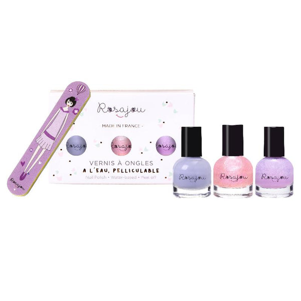 rosajou nail polishes set cool x magic x lavender