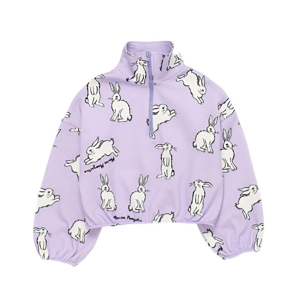 maison mangostan rabbit zipper sweatshirt lilac