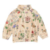 maison mangostan the farm zipper velvet sweatshirt beige