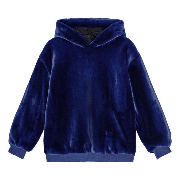 molo maureen velour hoodie vibrant blue