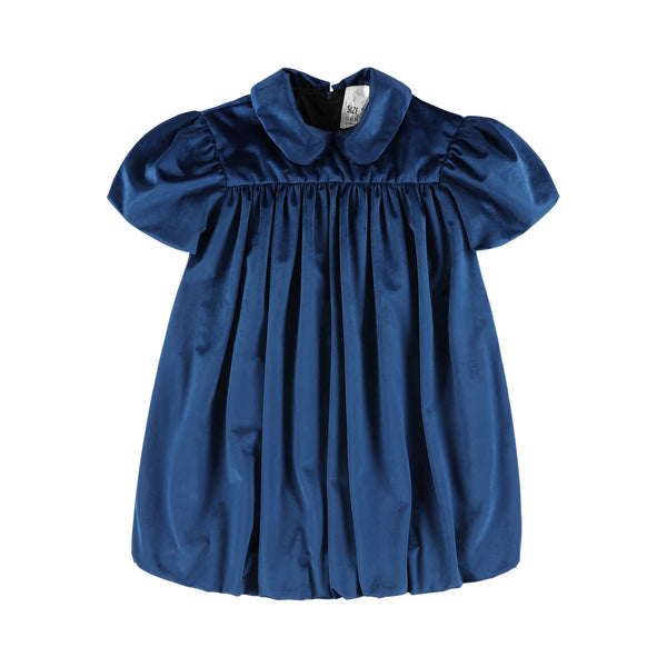 caroline bosmans velvet dress navy blue