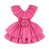 caroline bosmans tafta dress bright pink