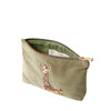 giraffe velvet mini pouch olive