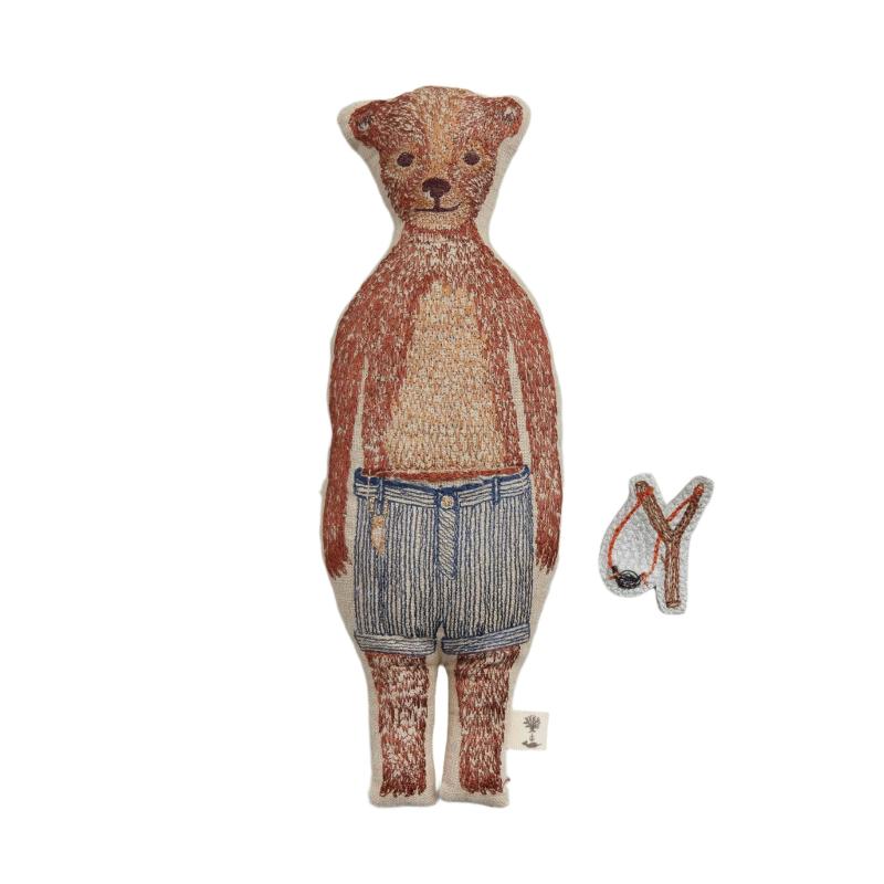 coral & tusk bear pocket doll