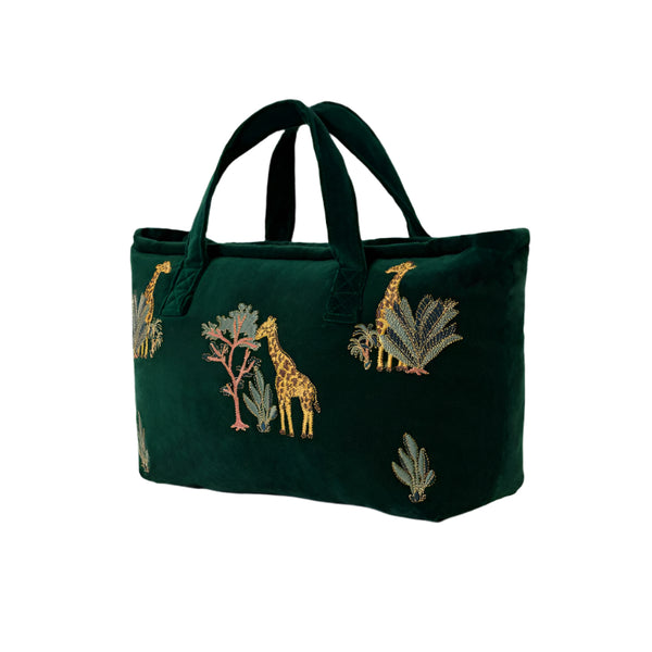 elizabeth scarlett giraffe day bag forest/velvet