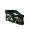 elizabeth scarlett giraffe velvet pouch forest