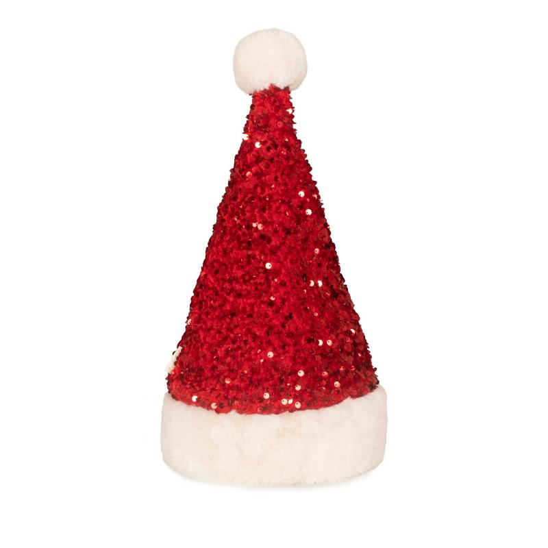 sequin velvet santa hat