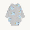 tinycottons rabbits long sleeve baby body medium grey heather