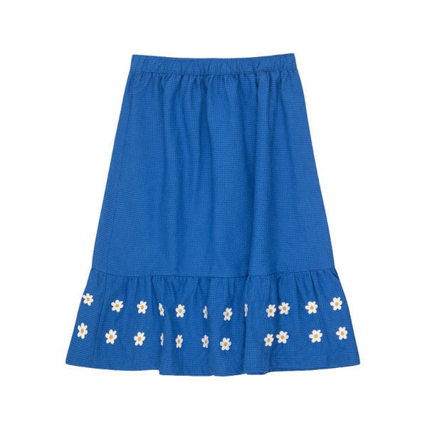 tinycottons daisies long skirt blue navy