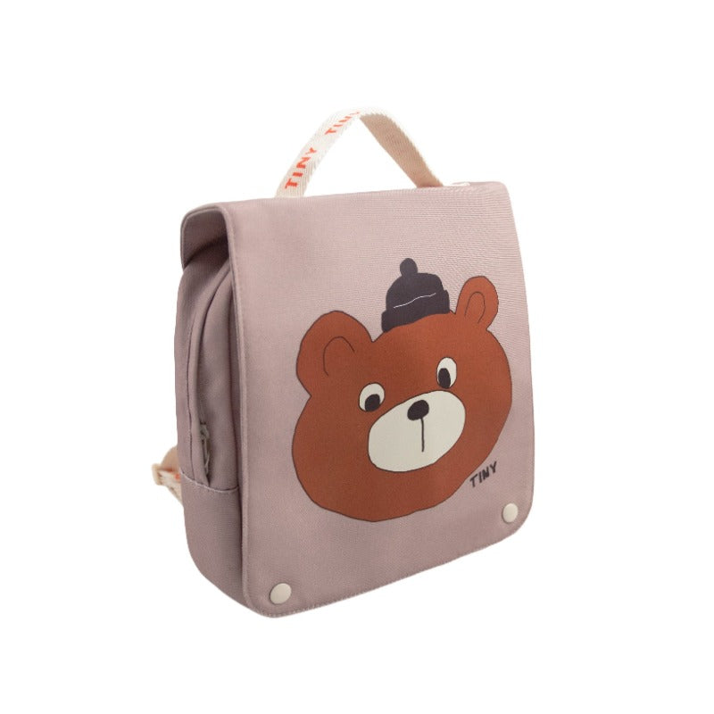 tinycottons bear toddler backpack taupe