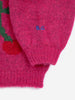 bobo choses cherry intarsia cardigan fuchsia