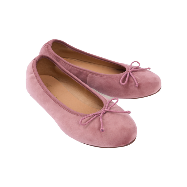 the new society velour ballerinas pink dust