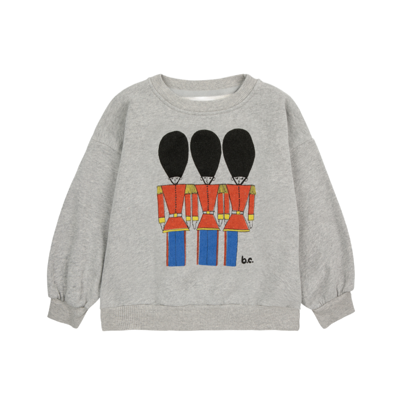 bobo choses little tin soldiers sweatshirt light heather grey