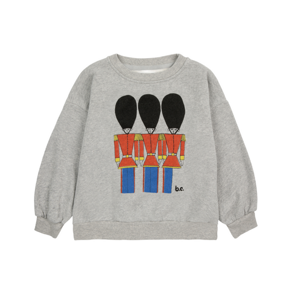 bobo choses little tin soldiers sweatshirt light heather grey