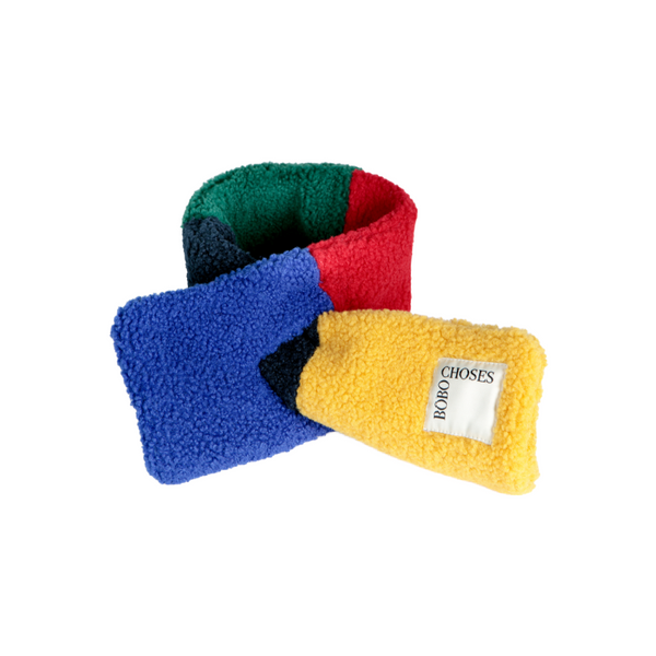 bobo choses color block sheepskin neck warmer multicolor