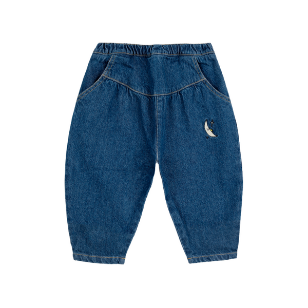 bobo choses beneath the moon baby denim baggy pants navy