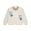 bobo choses pansy flower baby cardigan offwhite