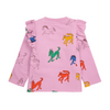 bobo choses wonder horse all over ruffle sweatshirt pink