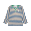 bobo choses stripes waffle buttoned baby long sleeve t-shirt blue