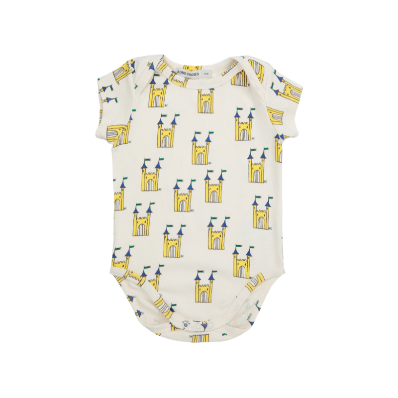 bobo choses faraway castle all over baby body offwhite