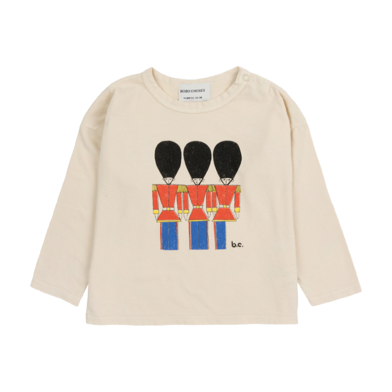 bobo choses little tin soldiers baby t-shirt offwhite