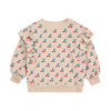 bobo choses cherry all over ruffle baby sweatshirt white