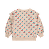 bobo choses cherry all over ruffle baby sweatshirt white