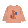 bobo choses hungry squirrel baby long sleeve t-shirt light brown