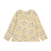 bobo choses freedom bird all over baby long sleeve collar t-shirt light yellow