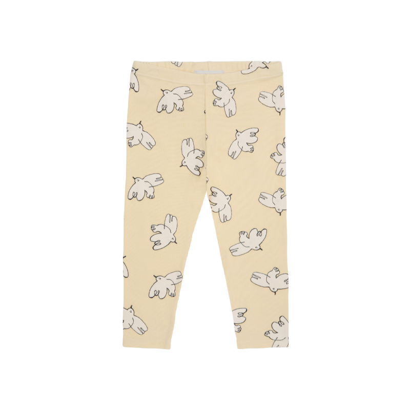 bobo choses freedom bird all over baby leggings light yellow