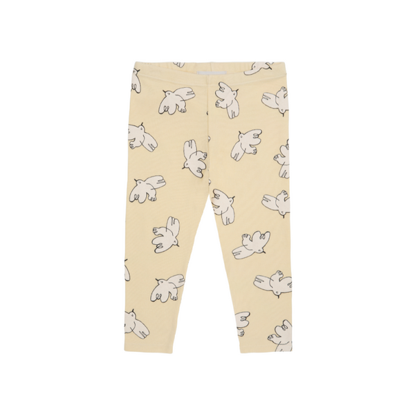 bobo choses freedom bird all over baby leggings light yellow