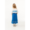 tinycottons daisies long skirt blue navy