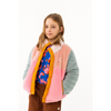 tinycottons color block polar sherpa jacket wild rose pink