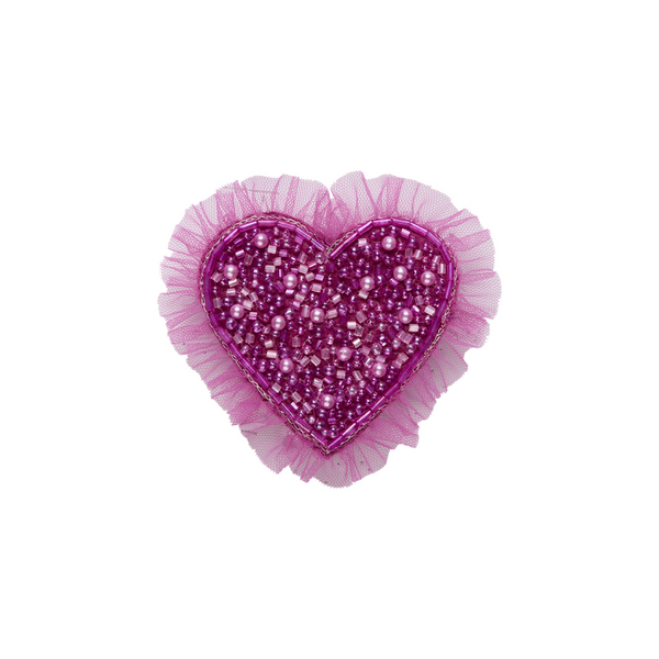 tutu du monde heart space hair clip fuschia red