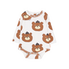 tinycottons bears long sleeve baby body light cream heather