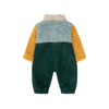 tinycottons color block polar baby sherpa one-piece warm grey bottle green