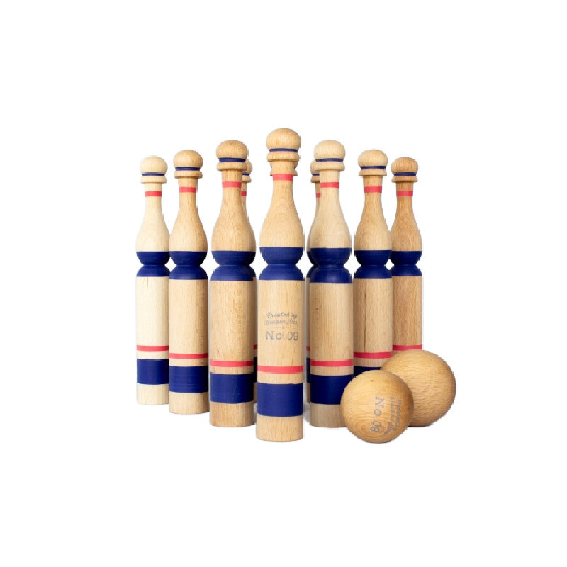 wooden story bowling game blue