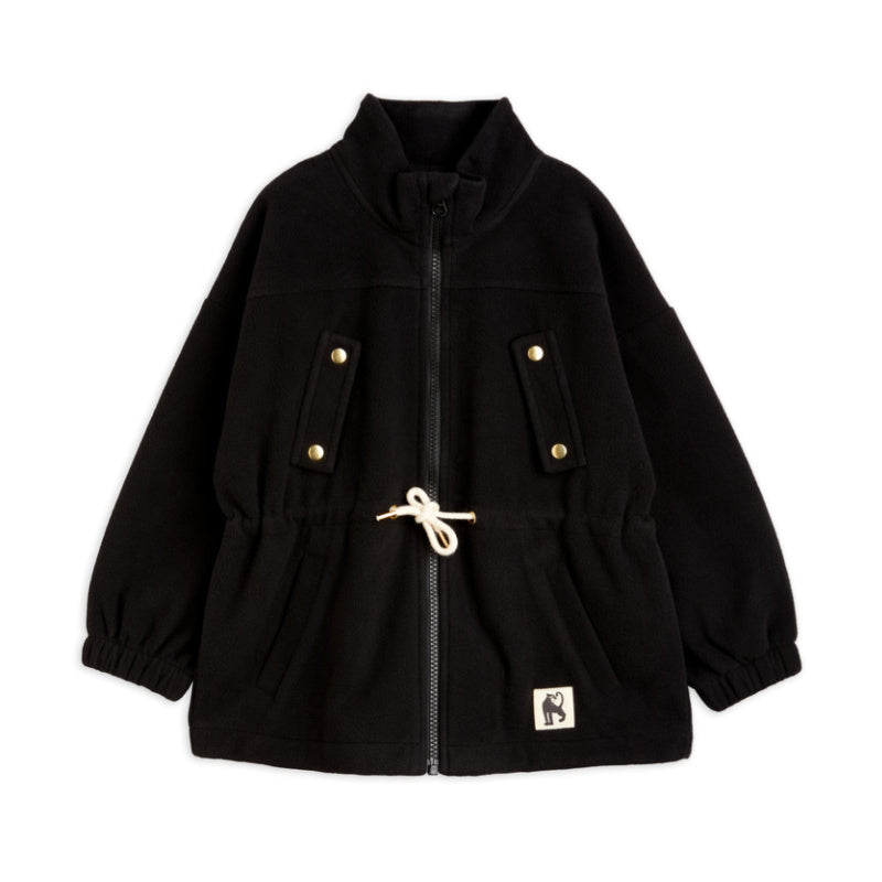 mini rodini wind fleece jacket black