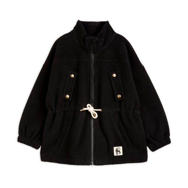 mini rodini wind fleece jacket black