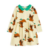 mini rodini ducks aop long sleeve dress yellow