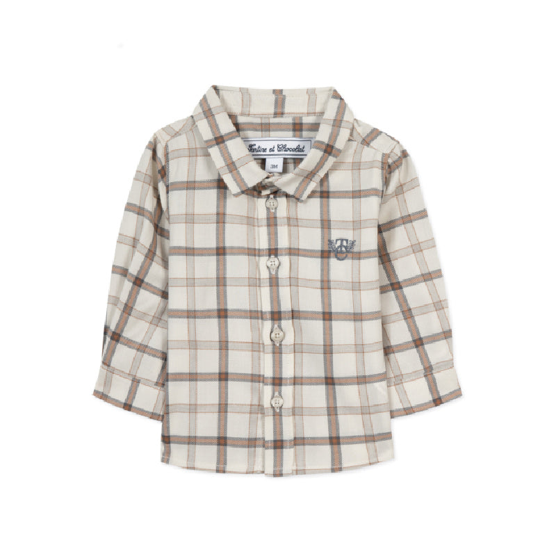 tartine et chocolat plaid shirt natural