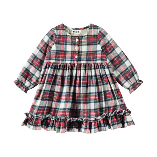 molo cele baby dress pine check