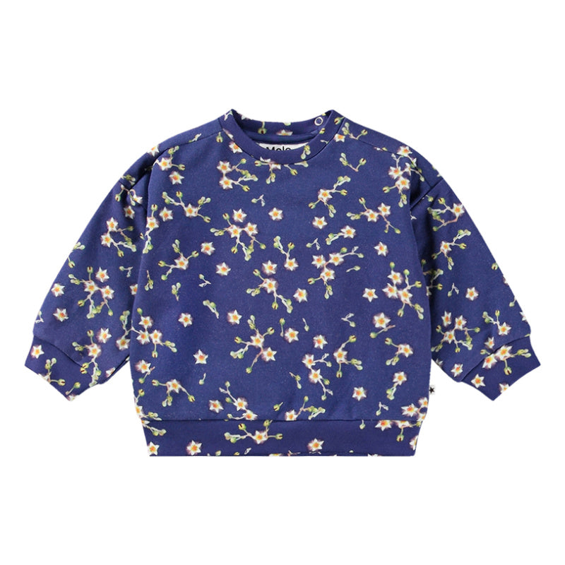 molo dana baby sweatshirt sky flowers