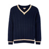 bellerose gimso cable knit sweater navy